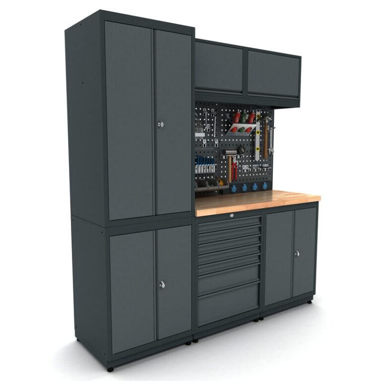Meuble rangement garage et atelier 3 éléments H2020xL1860xP530 mm V6 - Photo 1