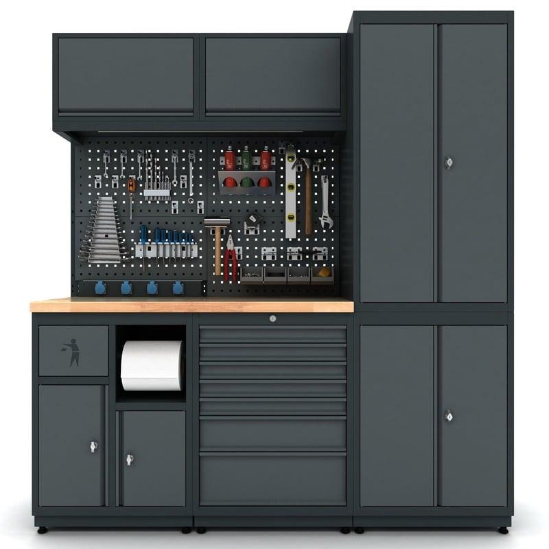 Meuble rangement garage et atelier 3 éléments H2020xL1860xP530 mm V2 - Photo 1