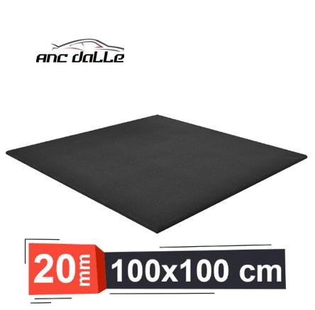 20 mm - Dalle amortissante caoutchouc 1 mètre x 1 mètre de Sport - Musculation - Crossfit - noir