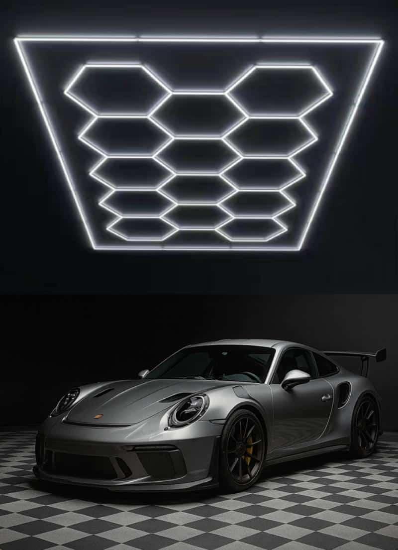 Kit d’Éclairage LED 14 Hexagones - Cadre Blanc